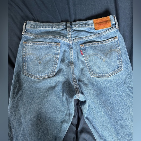 Levis 501 Jeans Women Blue Button Fly High Rise Big E Premium Denim Size 30 - Picture 7 of 9